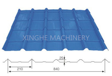 चीन धातु झुकने मशीन के साथ 840mm लंबी अवधि के छत शीट रोल बनाने मशीन आपूर्तिकर्ता